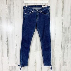 Rag & Bone Stevie Tie Ankle Bow Skinny Jeans in Paz Size 27